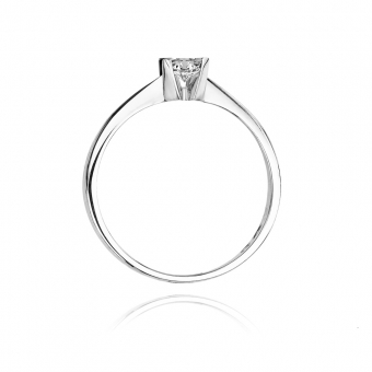Pierścionek zaręczynowy z białego złota z brylantem 0.12ct BD58/W