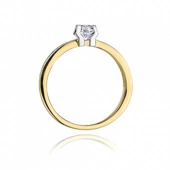 Złoty pierścionek zaręczynowy z brylantami 0.48ct BD59