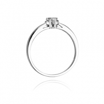 Pierścionek zaręczynowy z białego złota z brylantem 0.15ct BD61/W