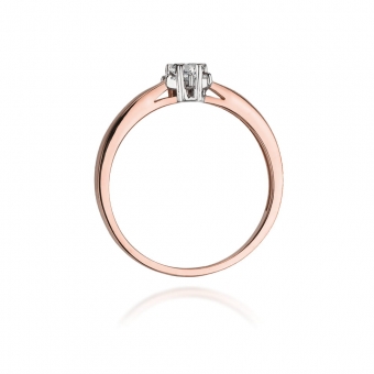 Pierścionek z różowego  złota z brylantem 0.15ct BD61/R