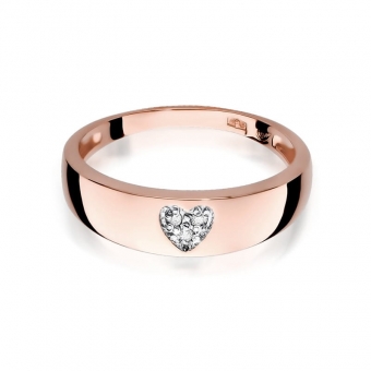 Pierścionek z różowego złota z brylantami 0.03ct BD64/R