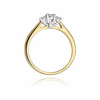 Złoty pierścionek zaręczynowy z brylantami 0.22ct BD69