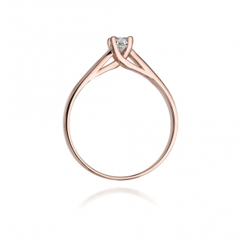 Pierścionek z różowego złota z brylantem 0.10ct BD70/R