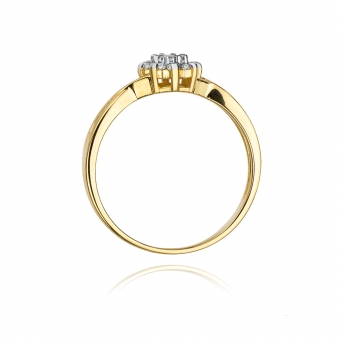 Złoty pierścionek zaręczynowy z brylantami 0.22ct BD72
