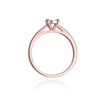 Pierścionek z różowego złota z brylantem 0.08ct BD7/R
