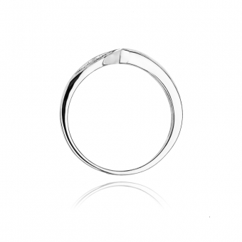 Pierścionek zaręczynowy z białego złota z brylantami 0.08ct BD82/W