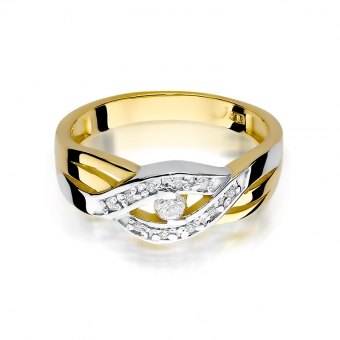 Pierścionek zaręczynowy z brylantami 0.10ct BD83