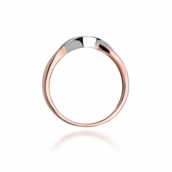 Pierścionek z różowego złota z brylantami 0.10ct BD83/R