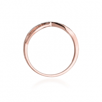 Pierścionek z różówego złota z brylantami 0.06ct BD90/R