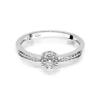 Pierścionek zaręczynowy z białego złota z brylantami 0.09ct BD91/W