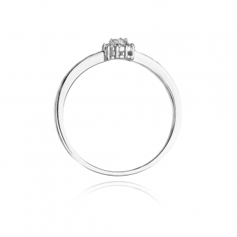 Pierścionek zaręczynowy z białego złota z brylantami 0.09ct BD91/W