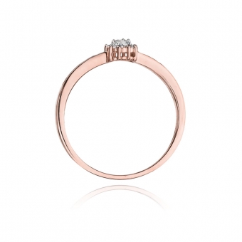Pierścionek z różowego złota z brylantami 0.09ct BD91/R