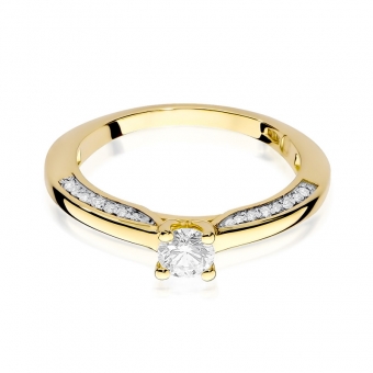 Złoty pierścionek zaręczynowy z brylantami 0.44ct BD9