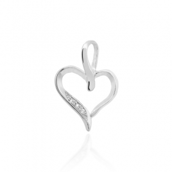 Złota zawieszka serce z brylantami 0,015ct SBD006