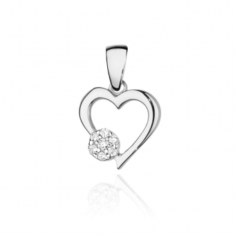 Złota zawieszka serce z brylantami 0,06ct SBD021
