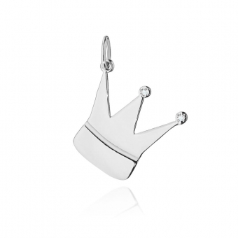 Złota zawieszka korona z brylantami 0,01ct ZBD502