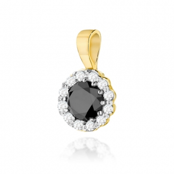 Złota zawieszka z czarnym brylantem 0,50ct ZBD510CB