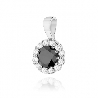Złota zawieszka z czarnym brylantem 0,50ct ZBD510CB