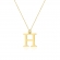 Złoty naszyjnik celebrytka mała literka H z brylantem CBD069H