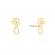 Złote kolczyki z brylantami znak nieskończoności z sercem 0,01ct DBD032