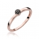 Pierścionek z różowego złota z czarnymi brylantami 0.04ct BD100/CZ/R