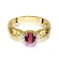 Złoty pierścionek z rubinem i brylantami BD14R