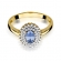 Złoty pierścionek z tanzanitem i brylantami BD303TZ