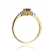 Złoty pierścionek z rubinem i brylantami BD312R
