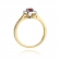 Złoty pierścionek z rubinem i brylantami BD315R