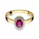 Złoty pierścionek z rubinem i brylantami BD330R