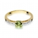 Złoty pierścionek z oliwinem i brylantami BD66O