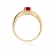 Złoty pierścionek z rubinem i brylantami BD66R
