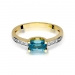 Złoty pierścionek z rubinem i brylantami BD105T