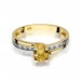 Złoty pierścionek z cytrynem i brylantami BD106C