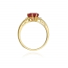Złoty pierścionek z rubinem i brylantami BD12R