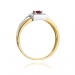 Złoty pierścionek z rubinem i brylantami BD271R